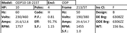Model# ODP10-18-215T
Catalog#ODP10-18-215T