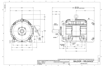 Baldor EFM2334T Motor - 20 HP, 1770 RPM, 3-Phase, TEFC, 60 Hz, 256T Frame