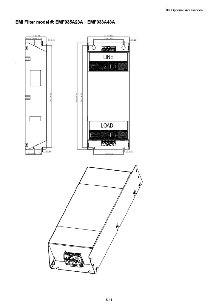 Delta VFD-ED AC Drive - 15 HP, 230V, 3-Phase Input/Output | Model VFD110ED23S