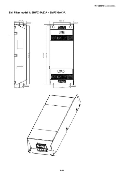Delta VFD-ED AC Drive - 15 HP, 230V, 3-Phase Input/Output | Model VFD110ED23S