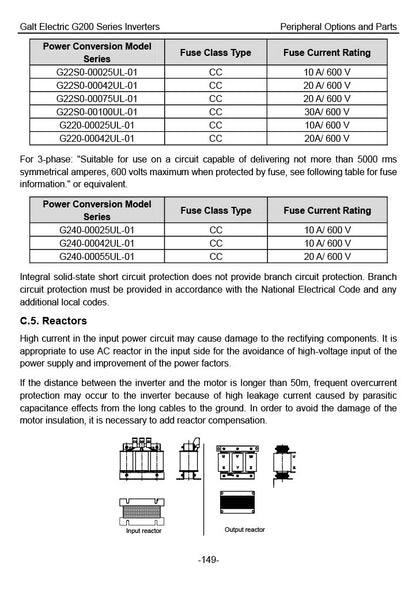 Galt Electric G200 VFD - 1 HP, 480V, 3-Phase Input/Output | Model G240-00025UL-02