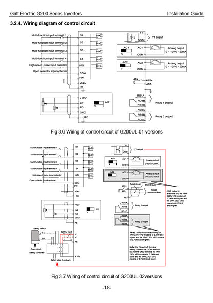Galt Electric G200 VFD - 1 HP, 480V, 3-Phase Input/Output | Model G240-00025UL-02