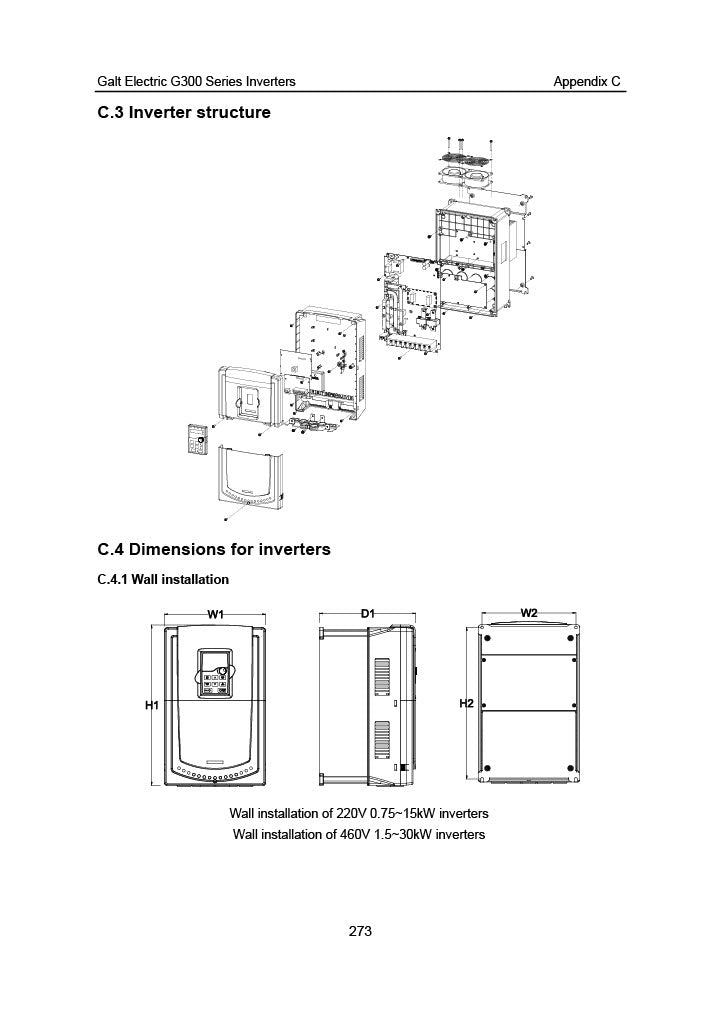 Galt Electric G300 VFD - 1HP, 240V, Constant Torque, IP 20 | Model G320-00045UL-01