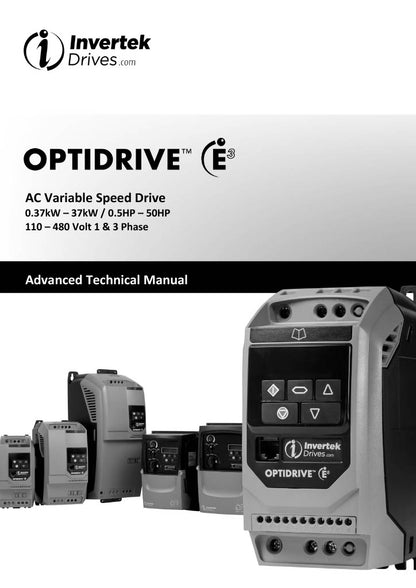 Invertek OptiDrive E3 VFD - 0.5 HP, 240V, 1-Phase Input, 3-Phase Output | Model ODE-3-120023-1F1B