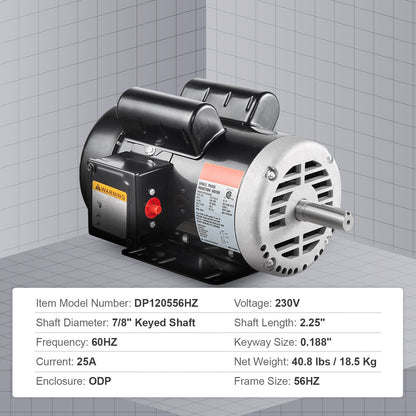 5HP Air Compressor Electric Motor (230V 25A)