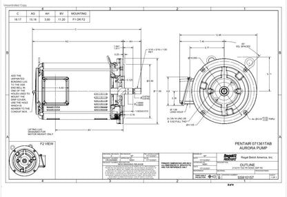 R338M2 10HP pool pump MOTOR ONLY