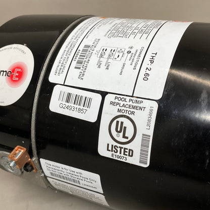 US MOTORS Square Flange Pool Pump Motor 5/8" Diameter Shaft Black ASB843