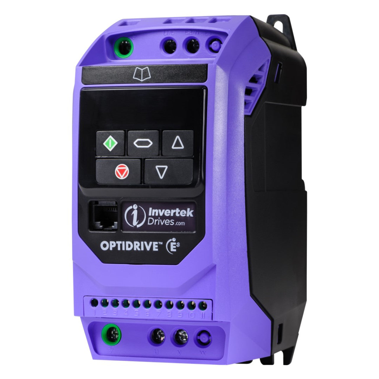 Invertek Optidrive E3 Single Phase VFD - 0.5 HP, 230V Input, IP20 Enclosure | Model ODE-3-120043-1F12-01
